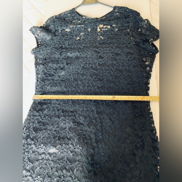 BHS Black Lace mini Dress just over the Knee satin spagetti lining dress US 12 - Picture 14 of 16